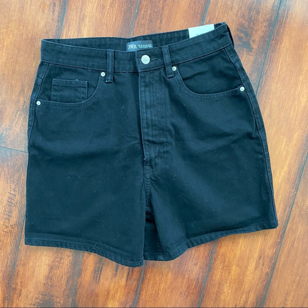 Zara black mom shorts 6